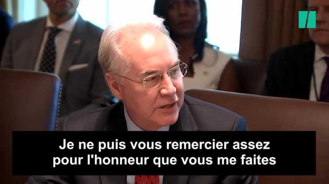 Trump réunit enfin son gouvernement pour... chanter ses louanges