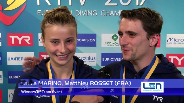 European Diving Championships - Kyiv 2017, Laura MARINO, Matthieu ROSSET Winners of Team Event