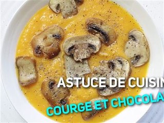 Une recette originale : courge, champignons et chocolat
