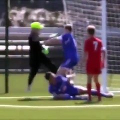 رد فعل متوحش من حارس أحرز لاعب هف فى مرماه