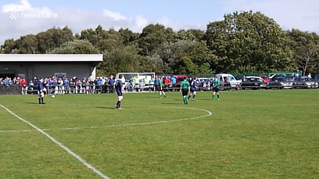 Non league footballer scores incredible free kick from long range
