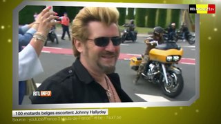 100 motards belges escortent Johnny Hallyday