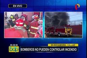 Callao: continúa trabajo de bomberos para controlar incendio en almacén
