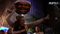 Golden State Warriors Fans Celebrate NBA Title Victory in Downtown Oakland