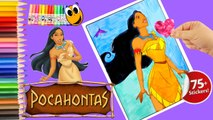 Crayola Coloring book page Princess Pocahontas crayola stickers crayola markers KOKI DISNEY TOYS