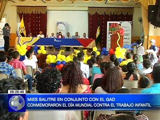 MIES junto al GAD de Salitre conmemoraron el Día Mundial Contra el Trabajo Infantil