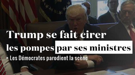 Video herunterladen: Donald Trump se fait cirer les pompes par ses ministres