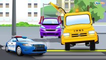 The Blue Police Car - Real Cars & Trucks Cartoon for children |  Chi Chi Puh - Cars Cartoons