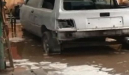 Caos en Ambato por intenso aguacero