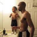 This father put on a fake feeding tube to support his son. [Mic Archives]