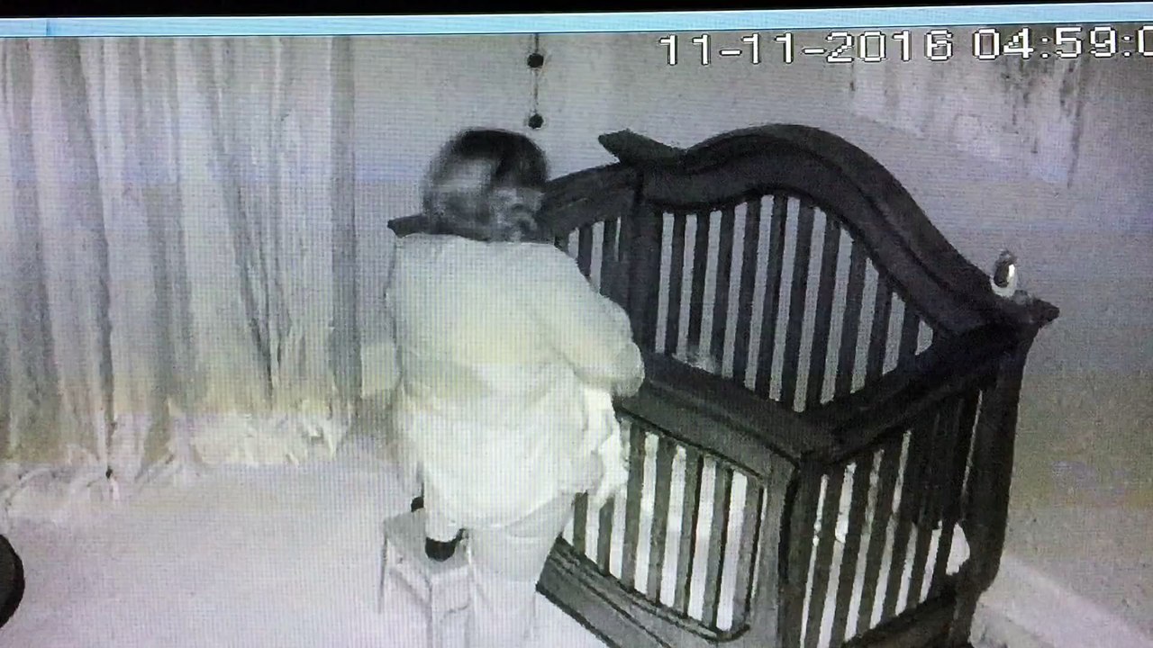 Grandma falls into crib