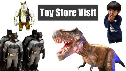 Toy Store Visit - Dinosaur T-Rex, Fire Truck, Ninja Turtle, Marvel Avengers - Part 01