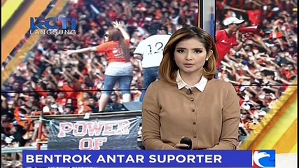 Jakmania Bentrok dengan Suporter Perseru Serui di Stadion Bekasi