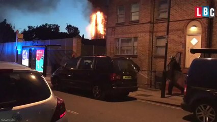 Fire Engulfs Tower Block In West London