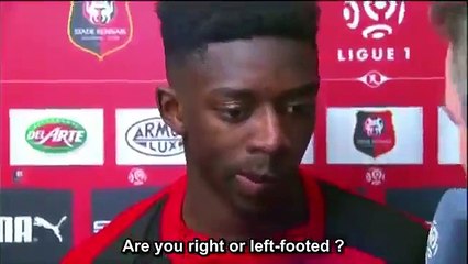 Ousmane Dembele Comically Explaining Which Is His Stronger Foot!