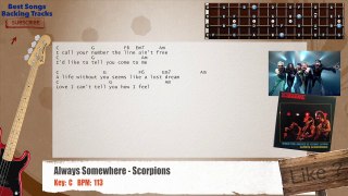 Always Somewhere - Scorpions Bass Backing Track with chords and lyrics