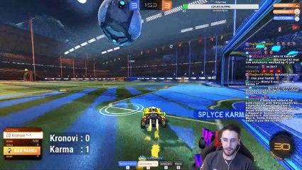 Rocket League: Very nice ceiling shot by Karma against Kronovi