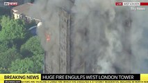 Aerial view of Grenfell Tower on fire shows the full extent of blaze