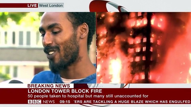 Heart breaking moment eye witness breaks down describing fire