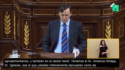El comentario de Rafael Hernando sobre Amancio Ortega en la moción de censura