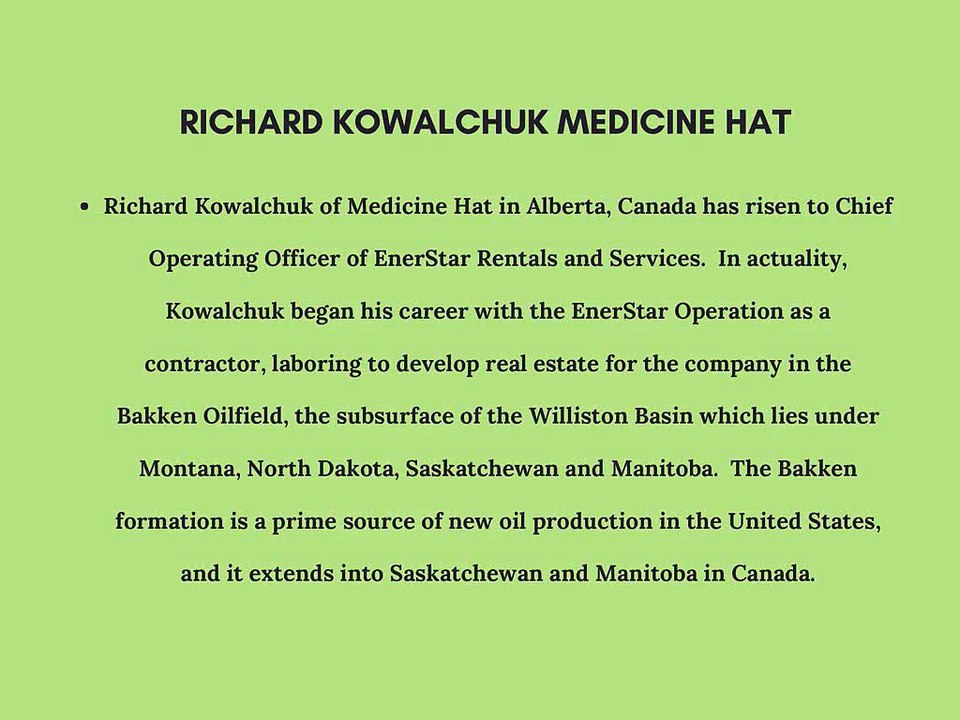 Richard Kowalchuk of Medicine Hat Wears Multiple Entrepreneurial Hats
