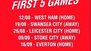 PL FIXTURES 2017/18 - Manchester United important games