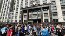 Protesta en Moscú por la aprobación del plan de demolición de viviendas