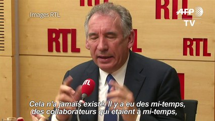 Bayrou: il n'a "jamais existé" d'emplois fictifs au MoDem
