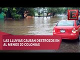 Tormenta causa severas anegaciones en Villahermosa, Tabasco