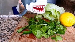 shark toy playing making saladsdfe