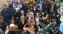Jammu Kashmir lawmakers shout slogans outside Chief Minister's office