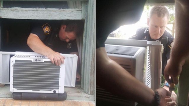 Police Officers Buy New Air Conditioner For 95-Year-Old Man