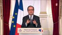 Voeux du président de la République, monsieur François Hollande - Depuis le Palais de l'Elysée (31-12-2016 20h)