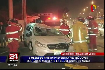 Dictan 9 meses de prisión preventiva contra joven que provocó accidente en la Costa Verde