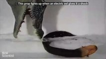 203.Electric eels leap out of the water to shock attackers