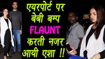 Esha Deol FLAUNTS her Baby Bump at the AIRPORT; Watch | FilmiBeat