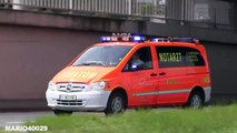 [EINSATZFAHRT mit U-TURN] - NEF   RTW - FLUGHAFENFEUERWEHR FRA