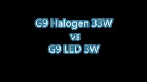 LED G9 3W Cool White vs G9 Halogen 33W Warm White Home Ligh