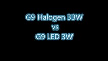 LED G9 3W Cool White vs G9 Halogen 33W Warm White Home Light Bu