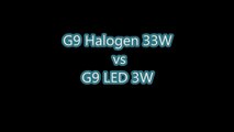 LED G9 3W Cool White vs G9 Halogen 33W Warm White Home Light Bu