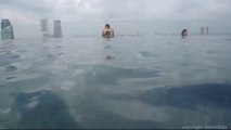 Marina Bay Sands Skypark Infinity Pool Singapore in 4K - World's Highest Pool on 57th