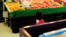 Baby Doing Grocery Shopping at Supermarket with Toy Shopping Cart - Donna The E