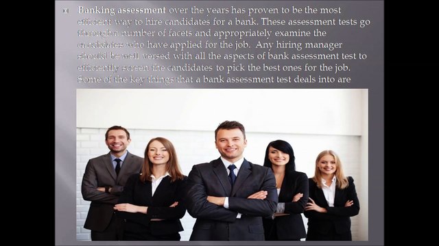 Key aspects of a Banking Assessment Test