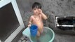 LITTLE CUTE BABY BOY bathing & PLAYING in indi