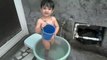 LITTLE CUTE BABY BOY bathing & PLAYING in indian st