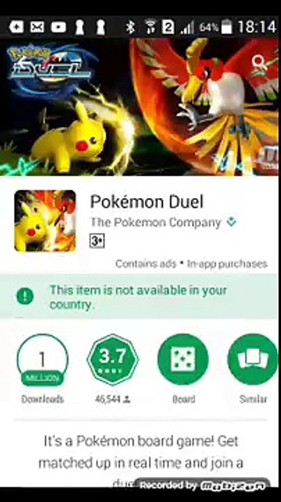 How to install pokemon duel for free and if it is not available to your contry