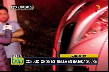 Magdalena: conductor se estrella contra tres postes en Bajada Sucre