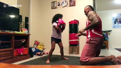 Witness the incredible power of this four-year-old boxer