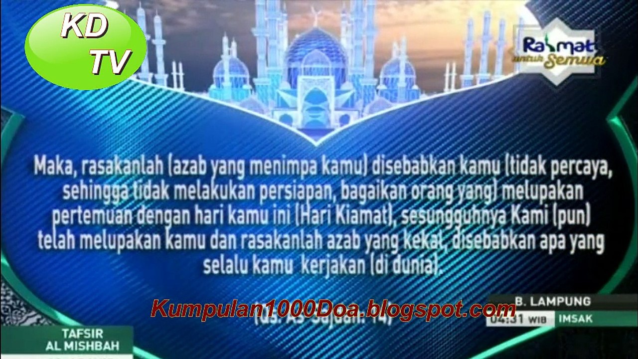 Tafsir Al Quran Al Misbah Surat As-Sajdah Bagian 2