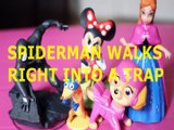 Toy SPIDERMAN WALKS RIGHT INTO A TRAP + SWIPER DORA THE EXPLORER MINNIE MOUSE SKYE PAW PATROL ANNA